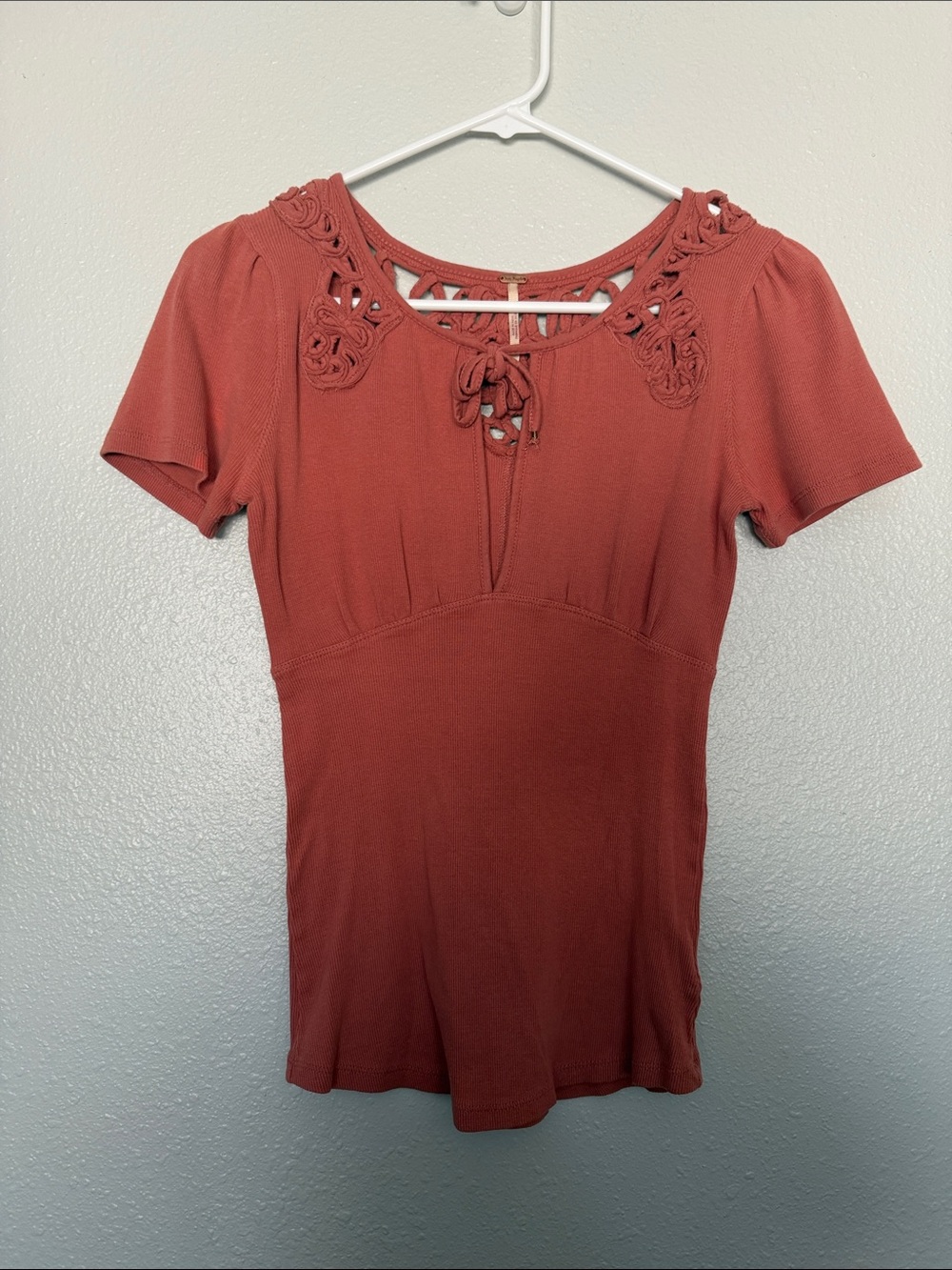 Free People Women’s Short Sleeve Top in Rust